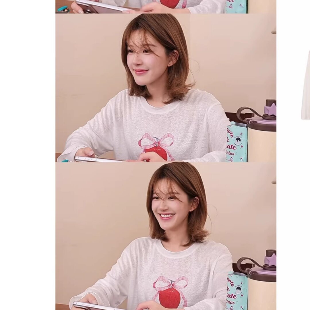 2026年春季新款 赵露思同款 圆领百搭亚麻爱心长袖针织衫T恤女