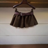 专柜正品 赵露思同款 2025冬季 新款 高腰花边羊毛短裙子XRJ7Q08D