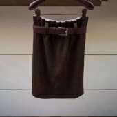 腰带气质通勤绵羊毛半身中裙子XRJ6Q01D 新款 专柜正品 2025冬季