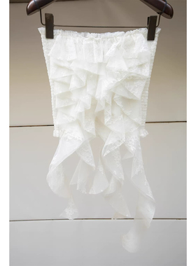 JR 专柜正品2026春季新款飘带背心抹胸蕾丝针织衫上衣女XSJ1S06D