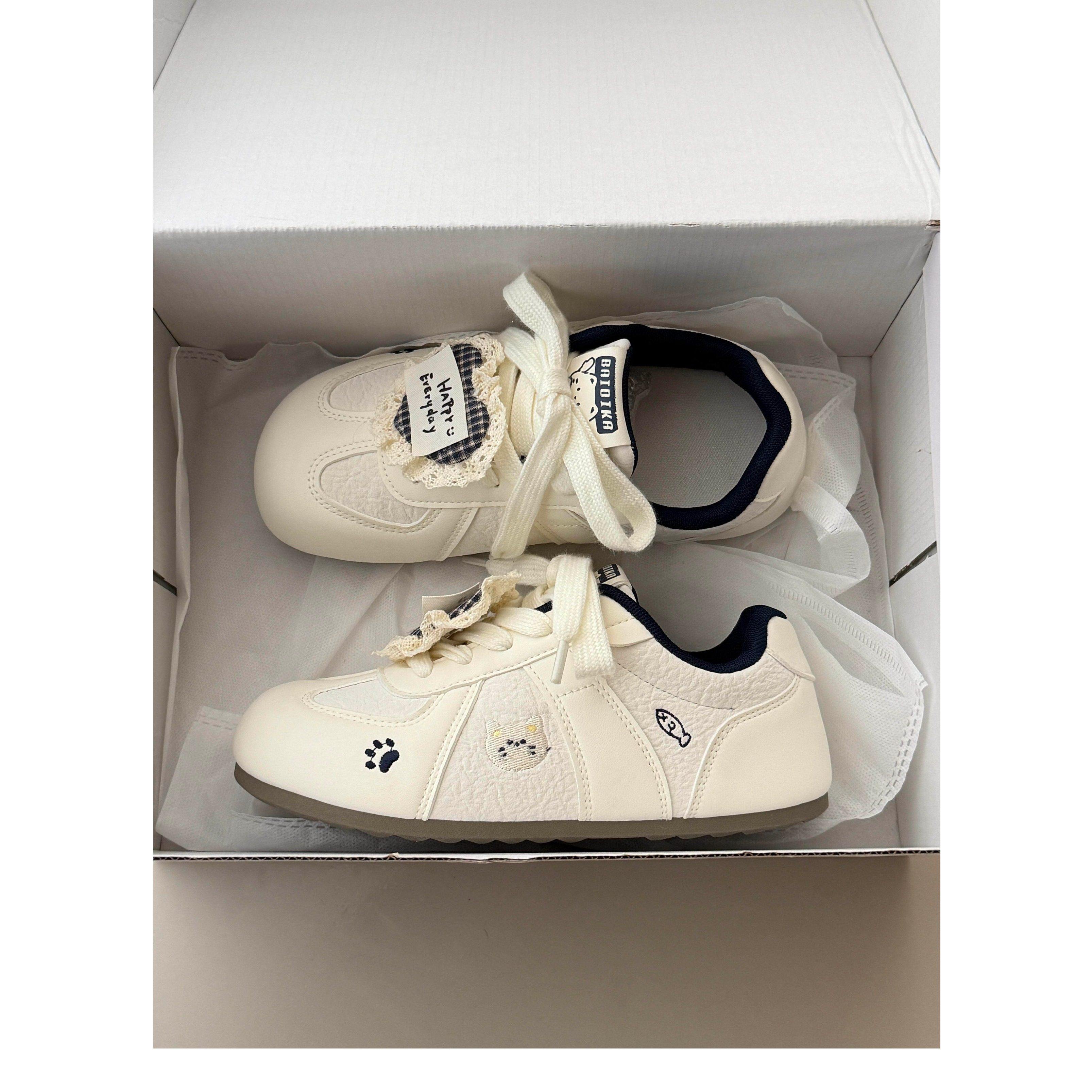 小猫咪软底德训鞋女2026新款韩系ins初中生丑萌大头小白鞋,女鞋,德训鞋,淘宝优惠券,粉丝福利购,淘宝优惠卷