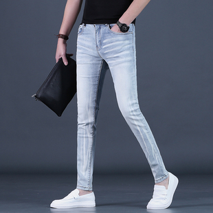 潮流修身 春夏新款 型小脚裤 男式 高级感2026 浅色牛仔裤 休闲长裤 男士