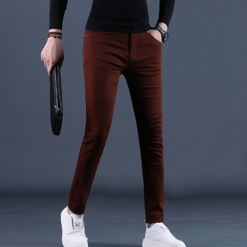 秋季裤子男款牛仔裤男士潮流修身小脚显瘦男士休闲长裤本命年裤25