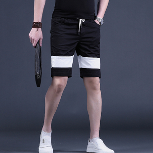 薄款 潮牌宽松5分中裤 五分裤 男款 黑色男士 夏季 衩马裤 休闲短裤 大裤