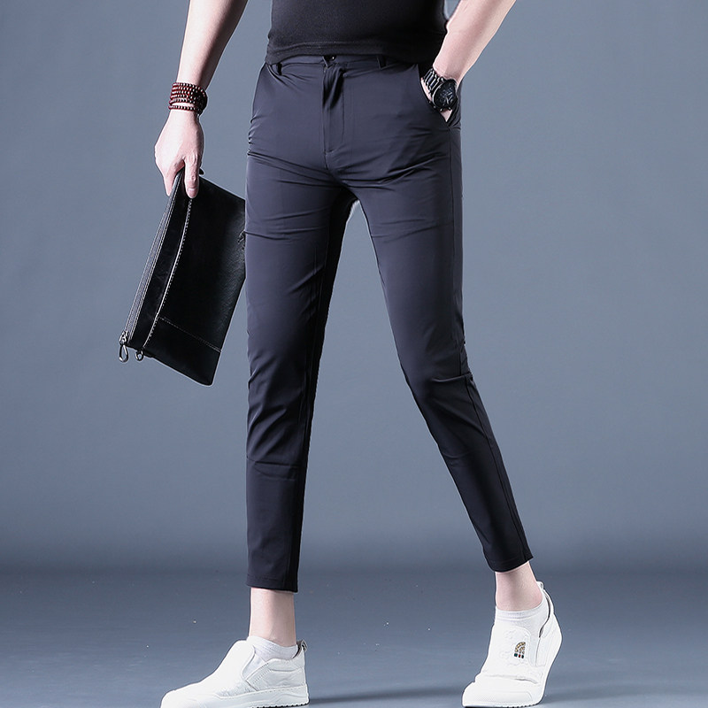 九分裤男士休闲裤夏季潮流百搭修身小脚9分裤夏天裤子男26新款薄