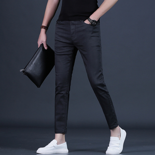 九分裤男款牛仔裤男士夏季潮流修身小脚高端男装9分裤子男显瘦薄