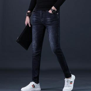 裤子男裤秋季牛仔裤男士弹力潮流修身小脚2025新款男装长裤秋冬厚