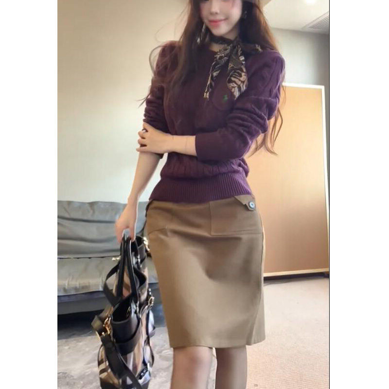 韩系设计感咖色半身裙女2025新款小众高腰休闲显瘦百搭口袋a字裙