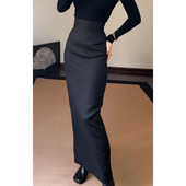 设计感腰封黑色半身裙女2026新款 显瘦包臀长裙子 又a又飒高腰修身