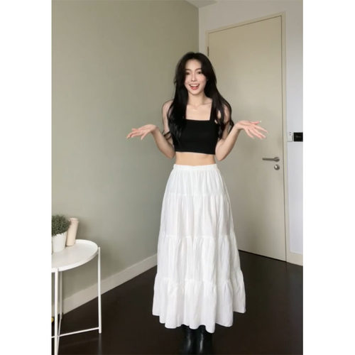 法式复古白色蛋糕裙女