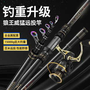 狼王龙魂海竿远投竿碳素超硬鲢鳙竿全套装 抛竿锚杆锚鱼竿海钓鱼竿