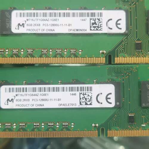 镁光MT16JTF1G64AZ-1G6E1 8G 2RX8 PC3-12800U-11-11-B1
