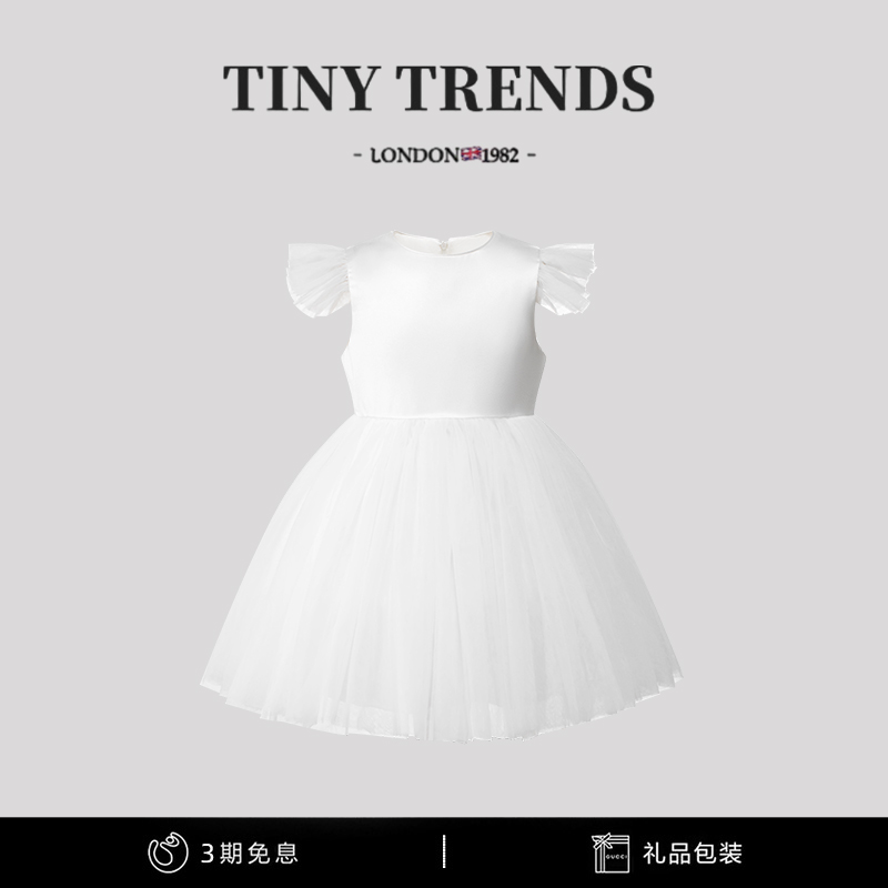 女童法式缎面礼服生日蓬蓬公主裙