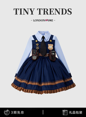 女童朱迪兔子警官连衣裙秋冬款小女孩洛丽塔公主裙儿童生日礼服裙