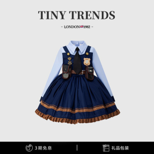女童朱迪兔子警官连衣裙秋冬款 小女孩洛丽塔公主裙儿童生日礼服裙