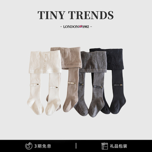 女童连裤袜秋冬季薄绒儿童连脚袜韩系洋气女孩秋季外穿中厚打底袜