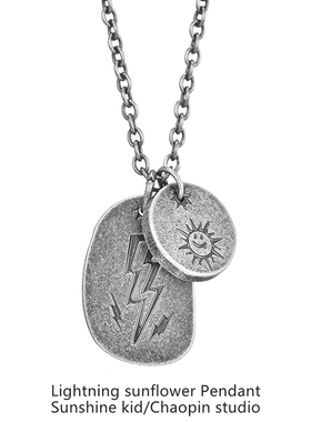 男士个性复古闪电吊坠街头ins女