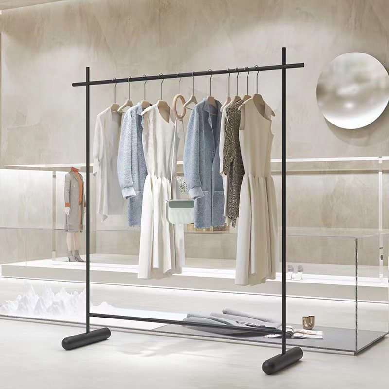 服装不锈钢拉丝银展示架挂衣架