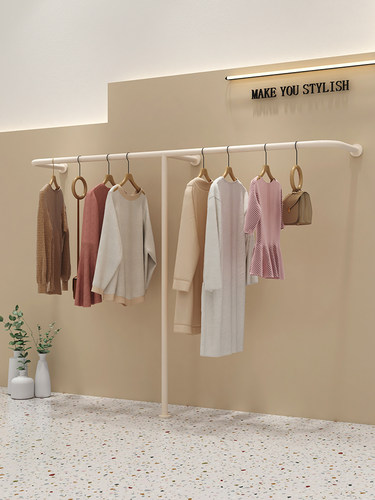 服装不锈钢拉丝银展示架挂衣架
