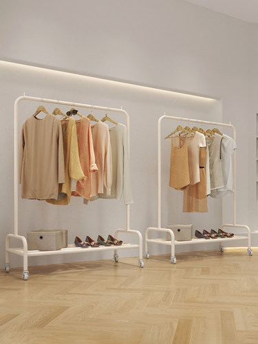 服装不锈钢拉丝银展示架挂衣架