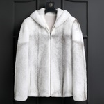 2025秋冬新款皮毛一体仿皮草十字貂皮大衣短款毛毛外套男加厚保暖