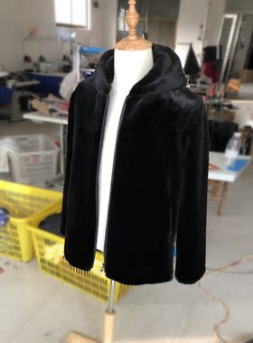 貂皮外套男皮毛一体环保貂