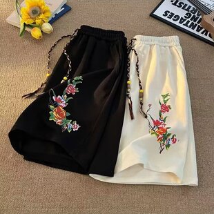 薄款 加肥加大码 胖子宽松显瘦透气运动阔脚五分裤 男夏季 潮 国潮短裤