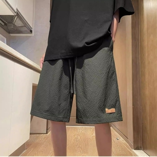 薄款 美式 速干运动裤 泡泡纱中腰短裤 五分裤 夏季 不过膝胖子大码 男士