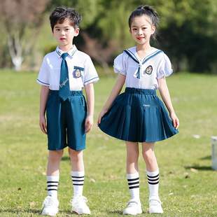 毕业班服朗诵校服诗歌小学生合唱演出服儿童英伦风园服 夏季