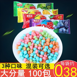 集旺嘉一口酸解馋水果味追剧硬糖怀旧零食品橡皮qq糖果童年8090后