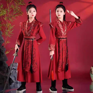 儿童花木兰侠客风服装将军侠女舞蹈演出服中国风女侠拜年服古装