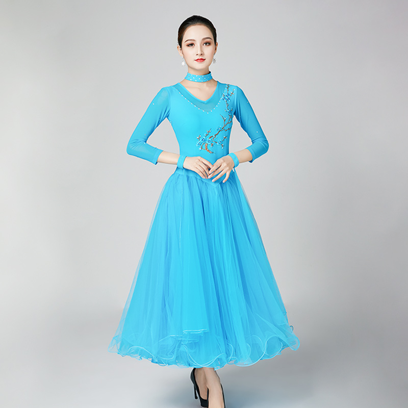 連衣裙新款華爾茲彈力氣質摩登舞