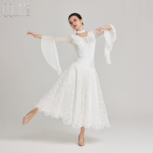 箐箐佳美立体蕾丝摩登舞服套装