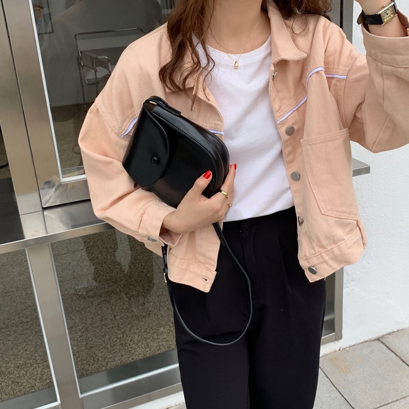 Real shot Real Price Pink denim small coat new short street fried short coat denim for female students