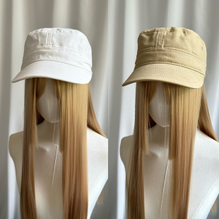 秋季 透气 纯棉白户外休闲遮阳百搭平顶帽大头围鸭舌帽日系男女同款