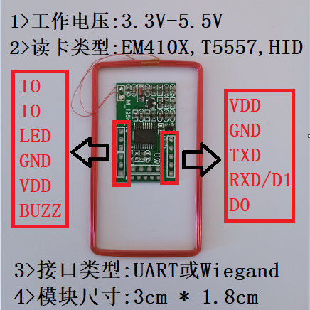 读写复制门禁ID卡模块