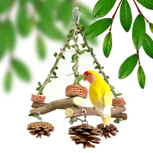 鹦鹉鸟秋千树枝吊床吊环虎皮牡丹玄凤磨爪啃咬玩具小鸟笼悬挂用品