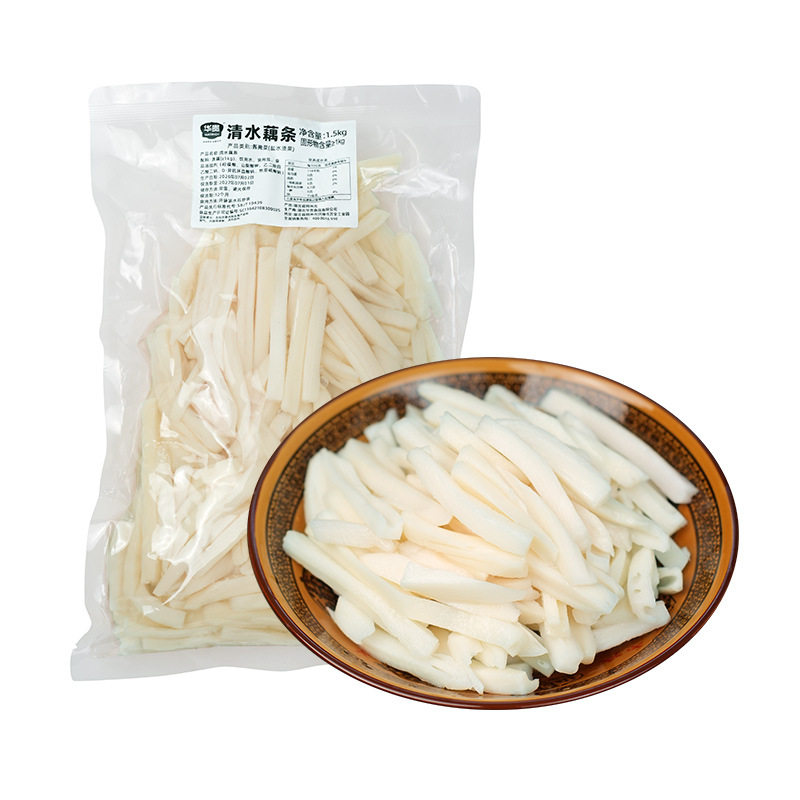 华贵洪湖清水藕条1500g袋装洪湖原味藕条凉拌火锅干煸藕丝半成品图片