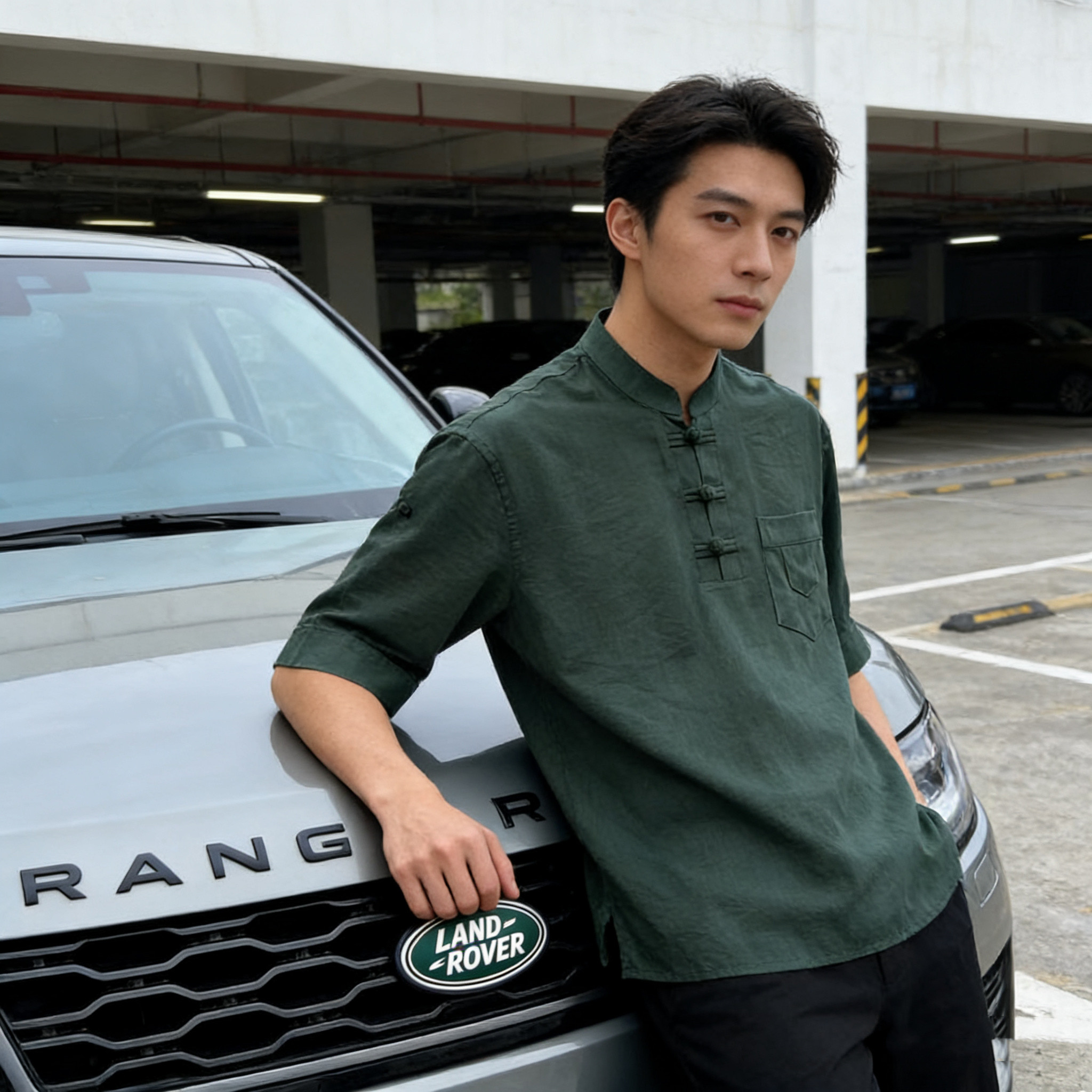 2026中国风唐装盘扣衬衫中式五分袖衬衣复古装短袖男装衣服26613