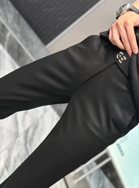 2025时尚简约精品百搭男装长裤新款高端男士纯色商务休闲裤26001