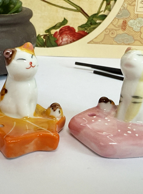 日式香立 可爱的猫咪香插