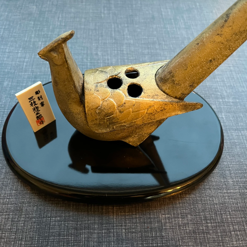 雉子香炉 青铜/金 判台 高冈铜器 日本代购 进口熏线香薰包邮包税