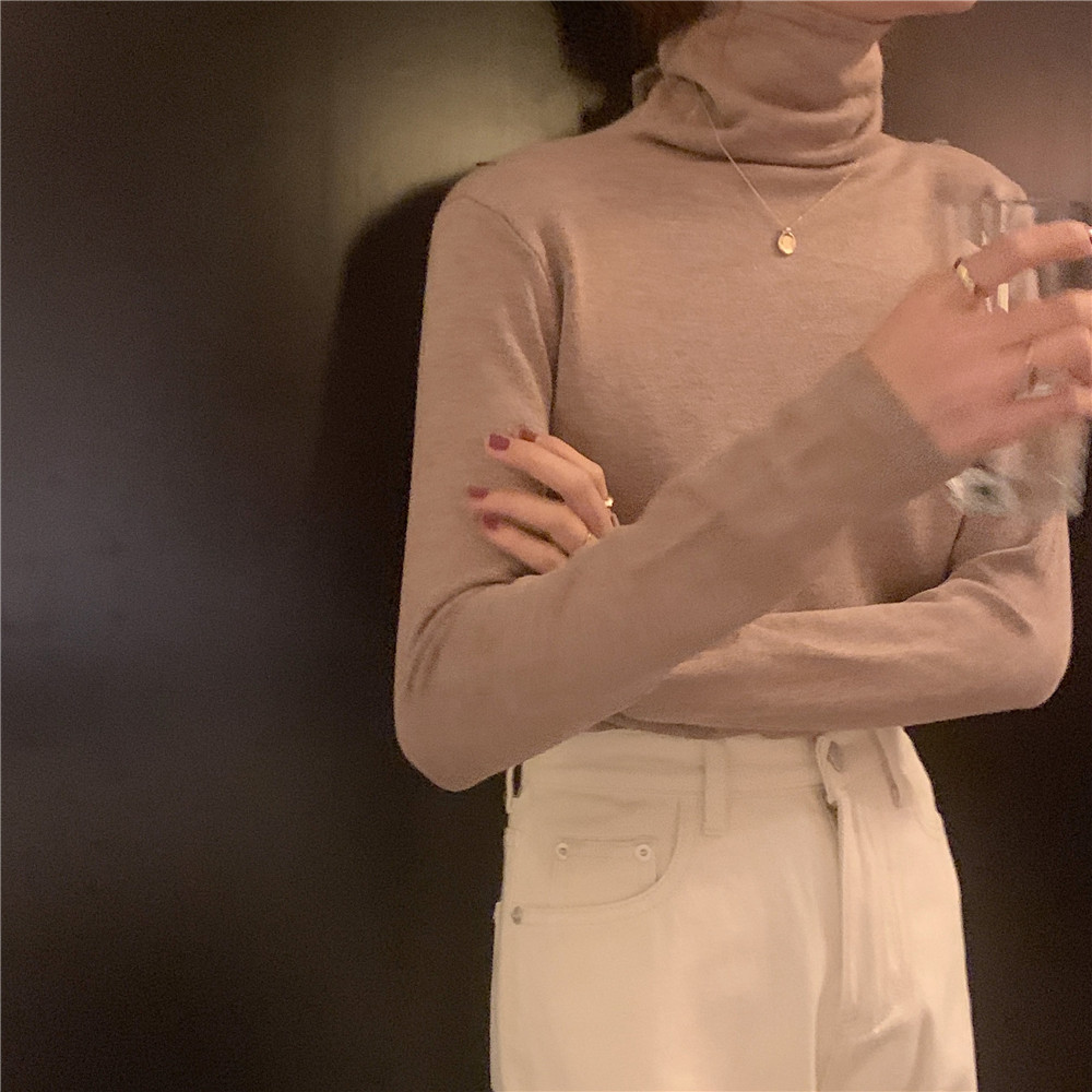 Real time multi color pile collar Pullover knitted bottoming shirt