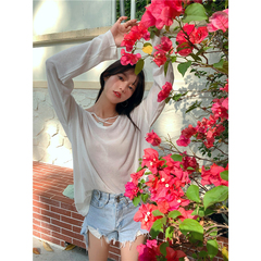 Real shot cross backless sun proof sweater