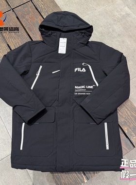 FILA斐乐ORIGINALE连帽中长款长袖羽绒服男款F11M449903FBK