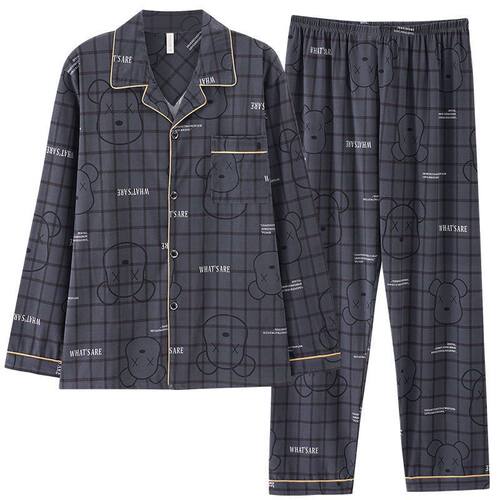 春秋季纯棉家居服男士