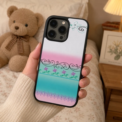 Vintage Texture Niche Design Suitable for Apple/Huawei Mate80/Nova/Oppo Reno15/Honor Vivo X300/Xiaomi Redmi/Iphone 17 Pro Max Black Edge Matte Phone Case