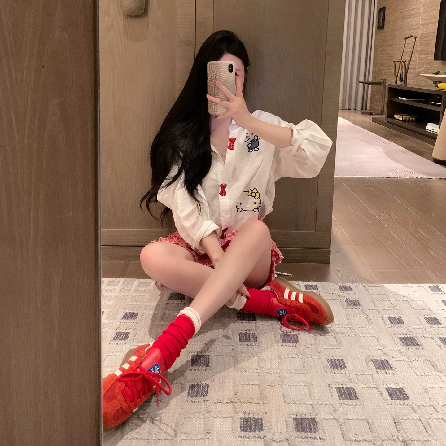 少女款防嗮亚麻刺绣衬衫女202T恤