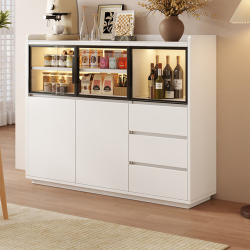 实木岩板餐边柜客厅家用茶水柜