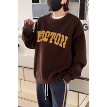 诗歌兰新款女装 2025冬款23117美式复古个性圆领字母加绒卫衣女